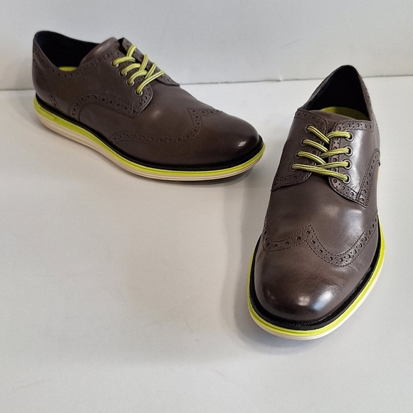 Cole Haan Oxford Original Grand Quiet Shade Lux Leather Brogue Wingtip Shoes- 8 - Picture 9 of 15